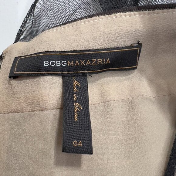 BCBGMAXAZRIA Christi Cocoacombo Striped Sheath Bodycon Silk Dress Women's 4 - Picture 6 of 9